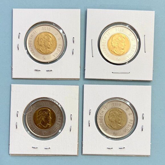 Canada 2010 Exclusive Set of 4 x $2 Toonie Coins! - Picture 2 of 16